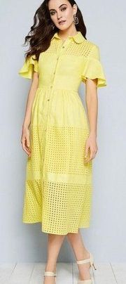 Beautiful Belle Badgley Mischka Yellow Dress size 0 Used with snag! Spring ☀️☀️