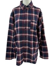 New  Plaid Flannel Button Down Pajama Shirt Navy Peacoat Tartan
