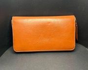 Universal Thread Tan Brown Faux Leather Full Zip Clutch Wallet