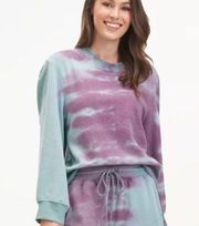 NWT Splendid x Morgan Harper Nichols Eco Fleece Harmony Pullover in Dusk Tie Dye