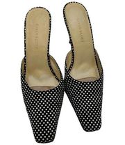 KAREN SCOTT BLACK WHITE POLKA DOT SLIDE ON HEELS SIZE 8M