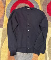 John Galt Brandy Melville New York Black Moto Jacket Fleece Sweatshirt One Size