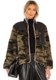 Wesley Green Camo Black and Pink Zip Up Jacket