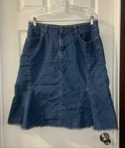 Cato Medium Wash Denim Knee Length Skirt size 12