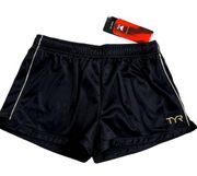 Tyr Womens Warm Up Shorts WAFT2A - Black Gold Polyester - Size Medium - $30