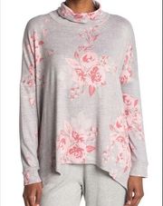 C & C California mock neck long sleeve floral top , large