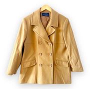 Macintosh New England Camel Wool Pea Coat Women’s Size 14P Tan Outerwear Preppy