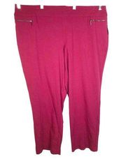 Dressbarn Womens Plus Size 26W Pants Maroon Red Pull On Stretch Career Wear 839