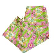 Crocodile Alligator‎ Pink and Green Floral Capris Size 2