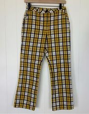 UNIF Dawson Yellow, White & Blue Plaid Flannel Pants 27