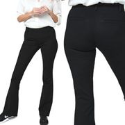 Betabrand Classic Dress Pants Yoga Pants Stretchy Mid Rise Flare Black XL Petite