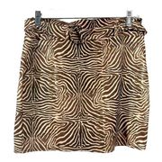 NWT PrettyLittleThing Belted Zebra Y2K Mini Skirt Size 10
