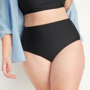 Old Navy High-Rise Classic Bikini Swim Bottom XXL Plus Size NWT New Ebony Black