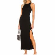 Black Ribbed Maxi Dress