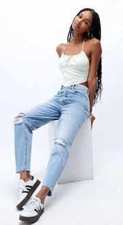 PacSun Light Blue Ultra High Waisted Slim Fit Mom Jeans Size 26