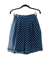 RALPH LAUREN Vintage 100% Silk Polka Dot High Rise Navy  Shorts Sz 4