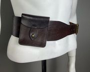 Polo Ralph Lauren Safari belt with purse pocket dark leather small extra small