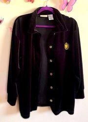 Vintage Jaclyn Smith Sport Jacket/Blouse Black Velvet with Gold Embroidery