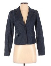 Rebecca Taylor Butterfly Appliqué Dark Denim Blazer💙🦋💙