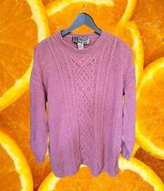 Forenza Pink‎ Cable Knit Long Sweater Size M