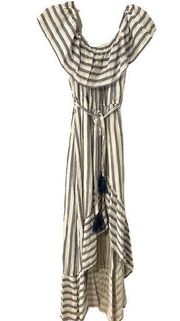 Main Strip Off-Shoulder Maxi Dress