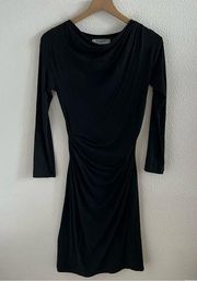 MM Lafleur Black Long Sleeve Dress Designer Little Black Dress Stretchy Small