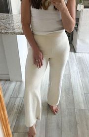 Zara Women's Medium Cream Wide-Leg Knit Pants - Casual to Sophisticated