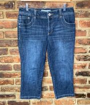 Chico's Dark Wash Blue Denim Cropped Capri Jeans Women's Size 0.5 / 6 Small