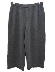 St. John Marie Gray Cropped Wool Blend Pants Size 12 Heathered Smoky Black-Grey