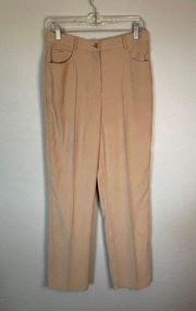 St. John Sport | Tan Velvet High Rise Straight Leg Trouser Pant Size 4 Vintage