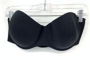 Adrienne Vittadini Bra Women's Size 38D Studio Strapless Nylon Black