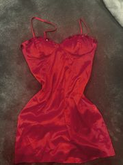 BEJEWELED Red Small Satin Dress 