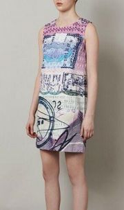 x Mary Katrantzou Stamp Print Sleeveless Shift Dress