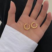 18K Gold Plated Twist Small Hoop Earrings for Women