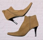 Jennifer Moore Tan Suede Heeled pointy Booties 9M