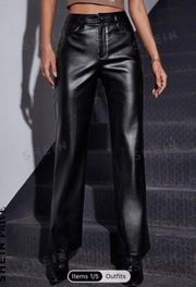 Leather Straight Leg Pants