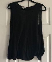 LNA Black Tank Top with Knot on Bottom
