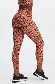 Fabletics NWT  Orange Leopard Define PowerHold High-Waisted 7/8 Legging Size S