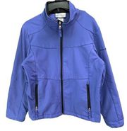 Free Country Womens Soft Shell Jacket L Periwinkle Blue Full Zip Fleece Lined
