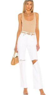 Re/Done Originals 90s High Rise Loose in White Denim With Rips Size 30 NWT