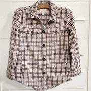 Caslon Plaid Shacket In Pink Smoke- Navy Tucker Check