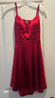 Red Satin Homecoming / Party Dress