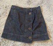 Club Monaco Y2k denim button front mini skirt size 0