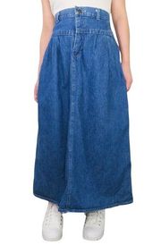 90s Vintage Lee High Rise A-Line Denim Jean Skirt Long Maxi Skirt 26"