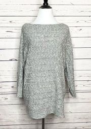 NY&Co Gray Boat Neck Chunky Knit Sweater Size Large