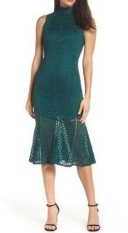 Ali & Jay All The Way Up Pine Green Lace Midi Dress XS