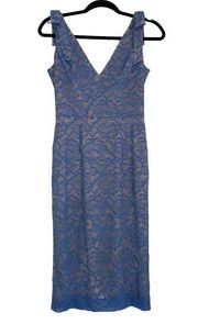 NWOT Dress The Population Lita Tie Lace Blue Sleeveless Dress SMALL