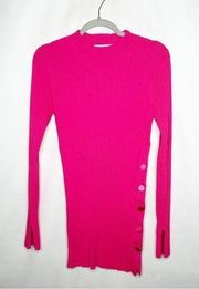 ADAM LIPPES Pink Long Sleeve Sweater Dress in XL