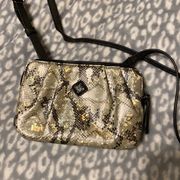 Vera Wang holographic snakeskin crossbody purse