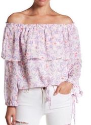 NWT Honey Punch off the shoulder floral blouse size M